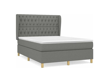 Sommier à Dekonao de lit avec matelas Gris foncé 140x200 Tissu AULE75969