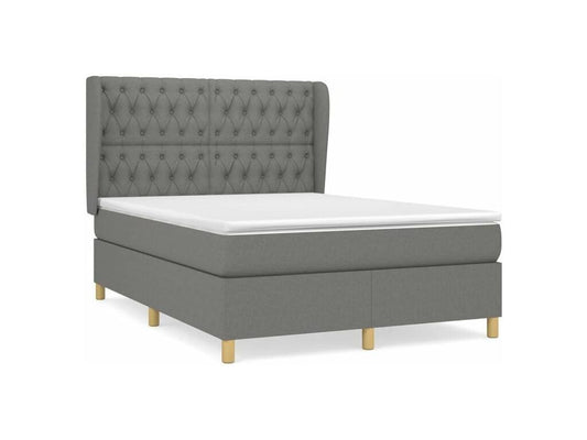 Sommier à Dekonao de lit avec matelas Gris foncé 140x200 Tissu AULE75969