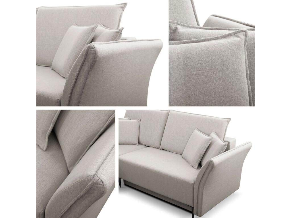 Canapé d'angle Dekonao 146 Vert Fonction de couchage Boîte de literie 247x142x96cm OPOC15354