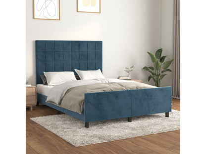 Cadre de lit avec tête de lit Bleu foncé 140x190 cm Velours SVXA90236