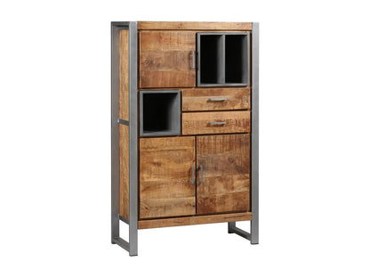 Dekonao - Buffet 3 Portes 2 Tiroirs Bois et Acier Patiné EWJJ40003