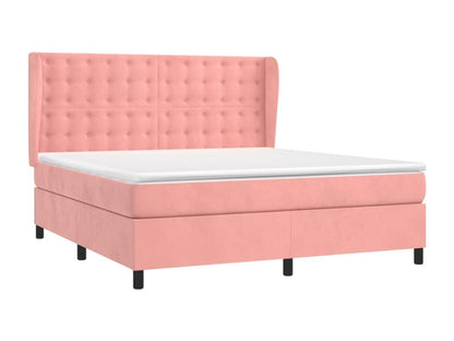 Lit à sommier tapissier avec matelas Rose 160x200 cm Velours TVUE84118