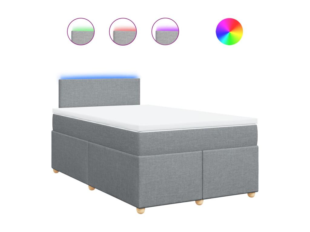 Sommier à Dekonao de lit avec matelas Gris clair 120x200cm Tissu AFKF99218