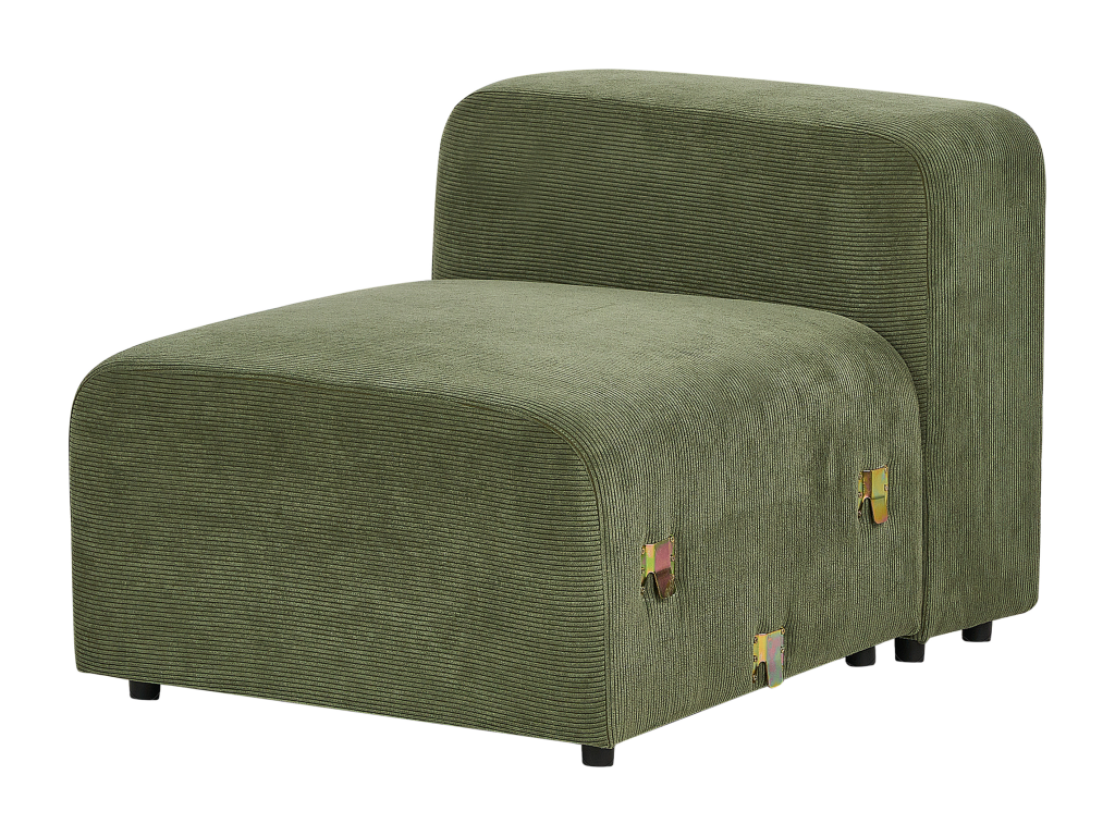 Canapé modulable Nobellea Velours côtelé Vert avec ottoman 3 places ZTKC48480