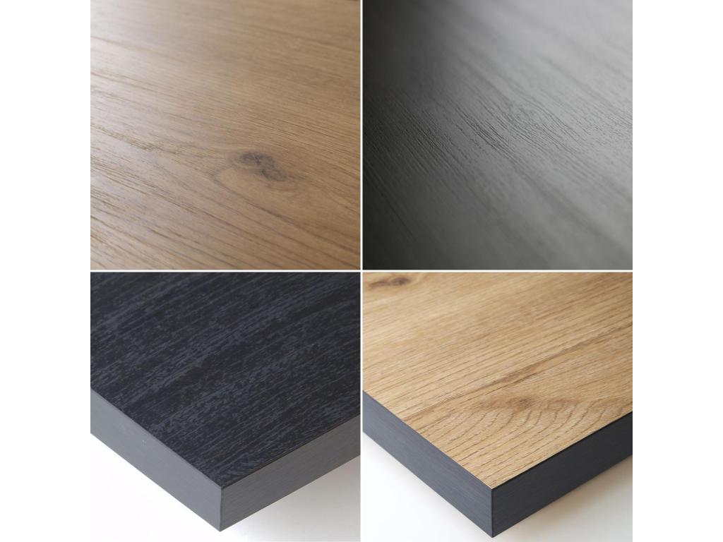 Table à manger 6 personnes 140 Robust structure stable pieds solides Chêne et noir GZCB75424