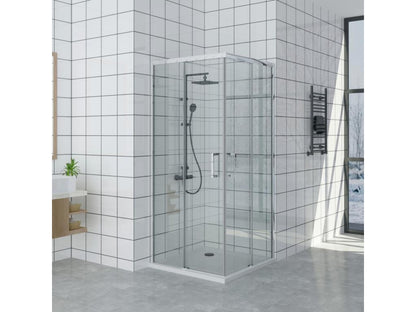 Cabine de douche 75x95 cm ouverture d'angle avec entrée facilitée hauteur 200 cm en verre trempé ORQV76577