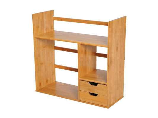 Organisateur de bureau en bois naturel deux tiroirs YJPS04416