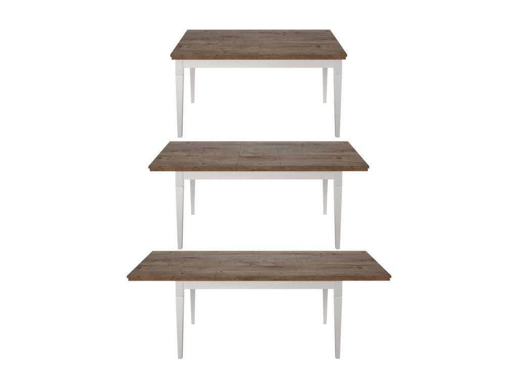 Table à manger extensible 6 à 8 places Dekonao Bois Blanc CTJN83620