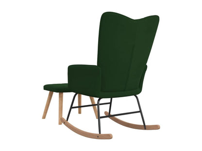 Chaise à bascule avec repose-pied Vert foncé Velours LVGK25111