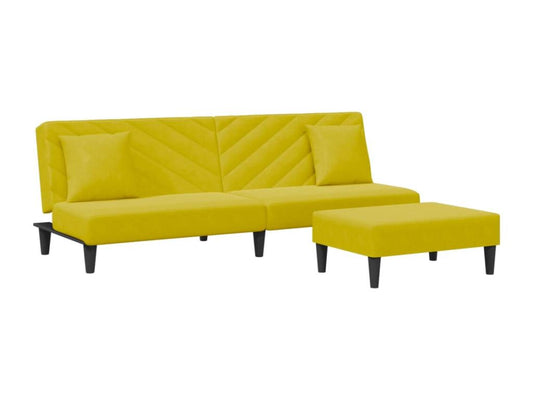 Ensemble de canapés 2 pcs avec coussins jaune velours UXKU82827