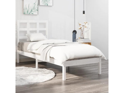 Cadre de lit sans matelas blanc 100x200 cm bois massif NVHU84828