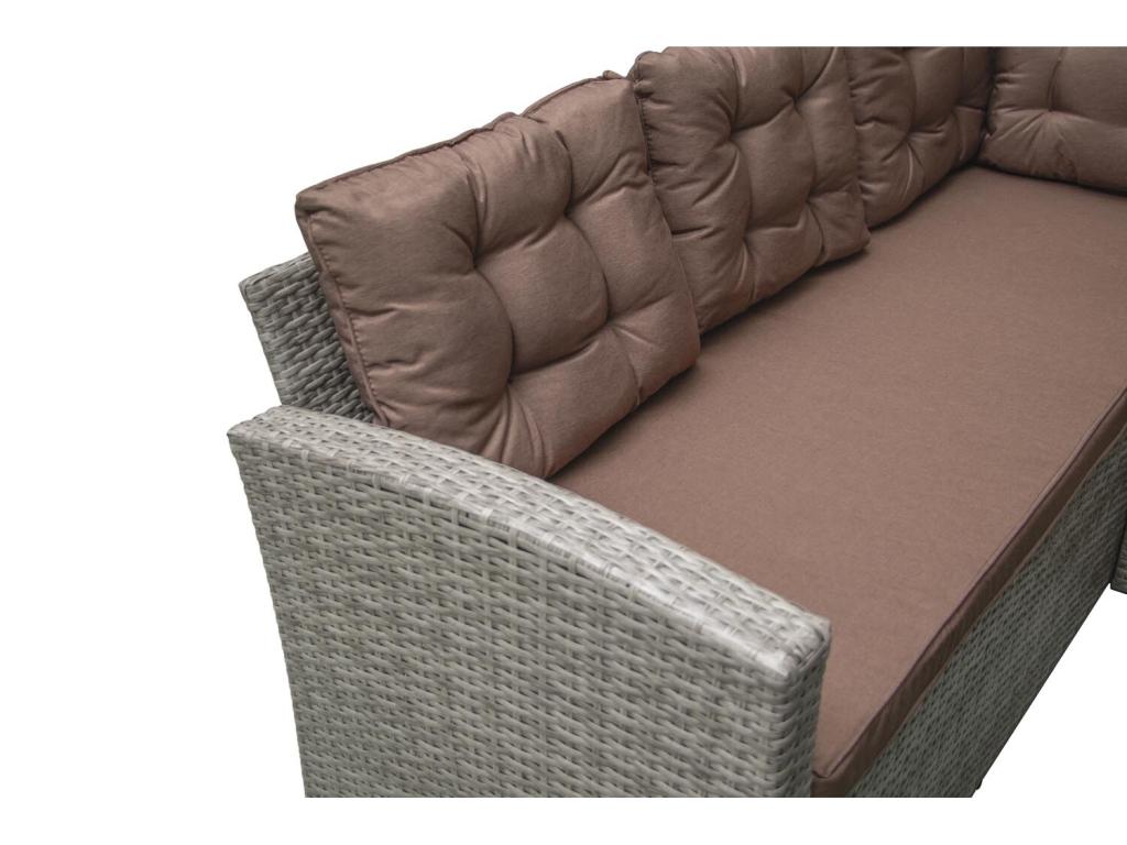 Salon de jardin 8 places en résine tressée gris/café Dekonao FACL65874