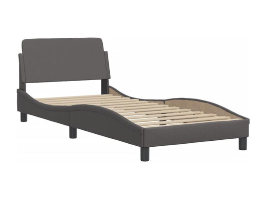 Lit avec matelas gris 80x200 cm similicuir FMID00735