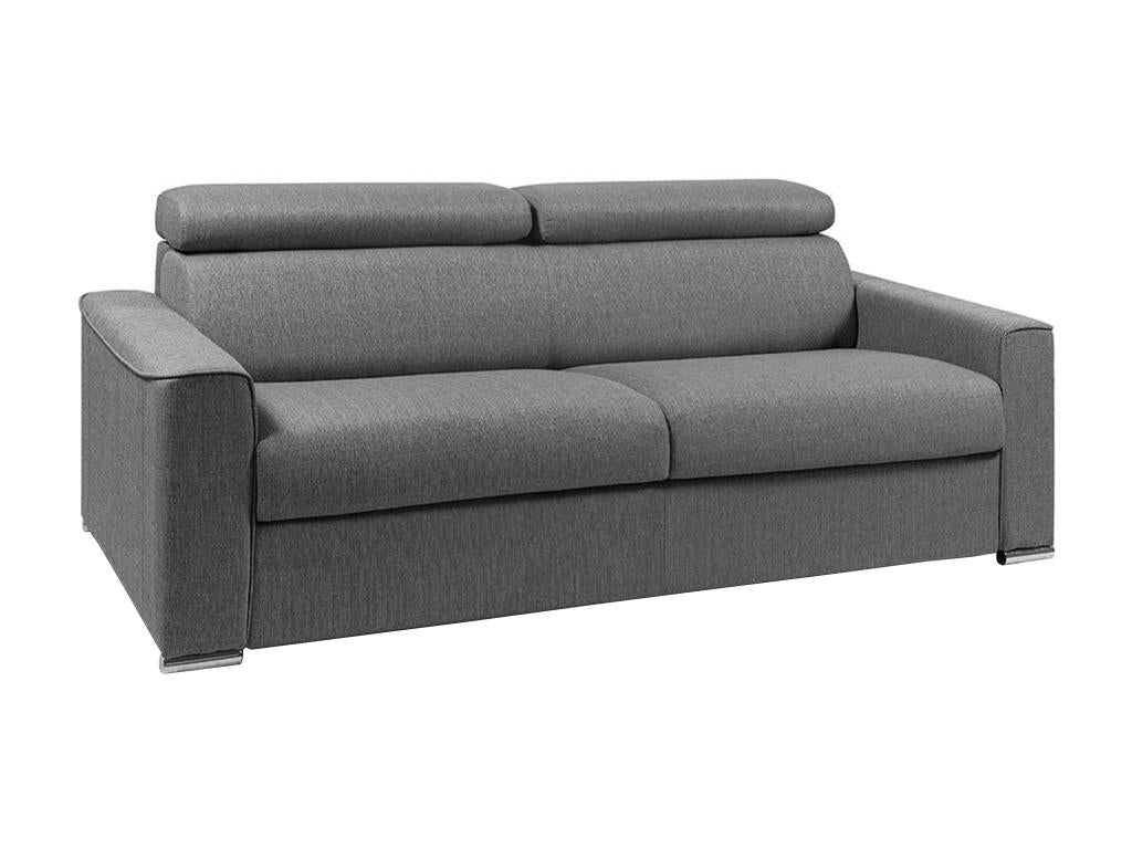 Canapé 4 places convertible express en tissu gris - Couchage à Dekonao larges 160 cm - Matelas 14 cm Dekonao SQVB20779