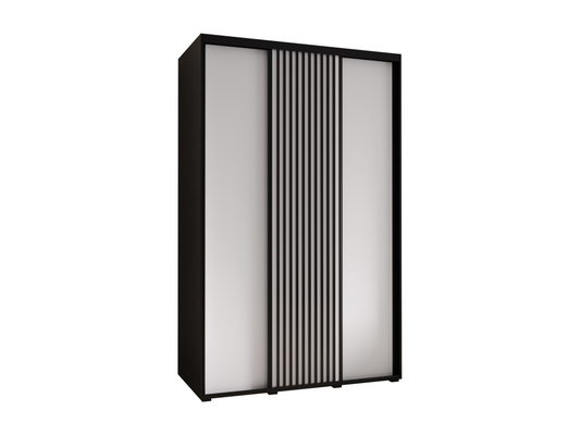 ARMOIRE Nobellea 1 À PORTES COULISSANTES 235.2/160/60 3 Portes Noir/Blanc KYHI61480