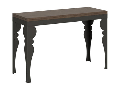 Table extensible portefeuille 120x45/90 cm Paxon Double Noyer cadre Anthracite UBYT47346