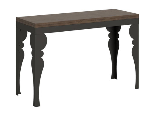 Table extensible portefeuille 120x45/90 cm Paxon Double Noyer cadre Anthracite UBYT47346