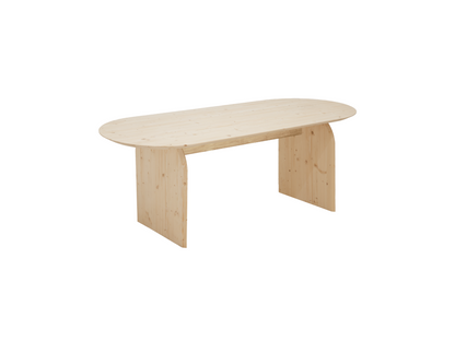 Table à manger ovale en bois de sapin naturel 200x75.2cm - Nobellea LAWF65113