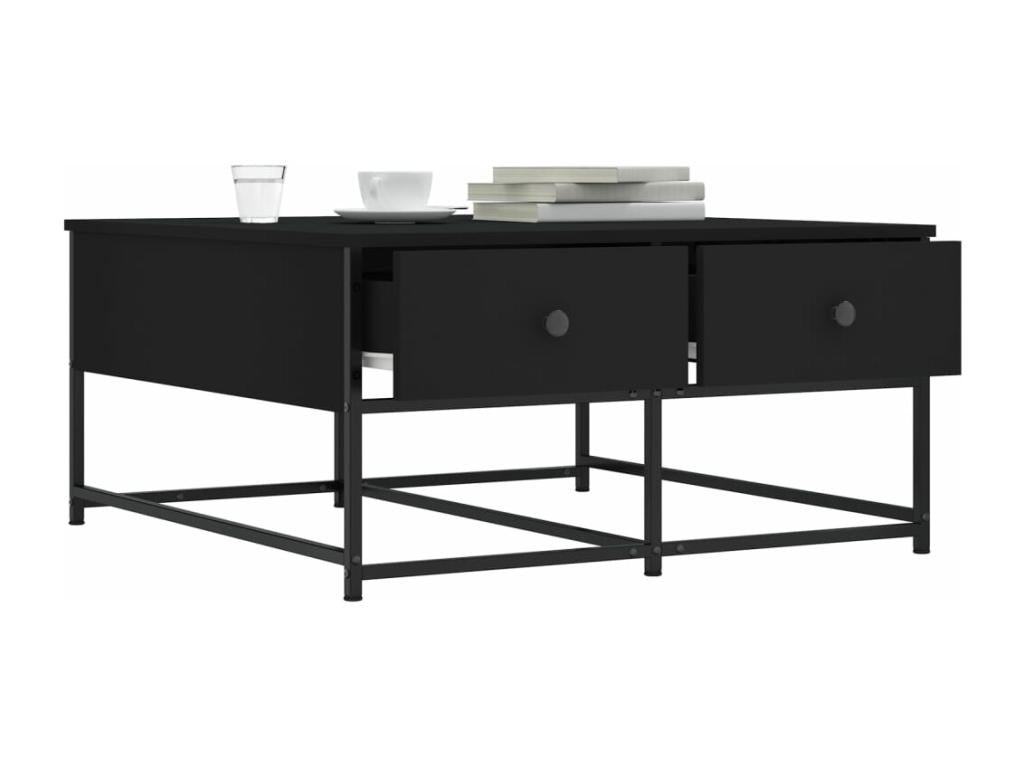 Table basse noir 80x80x40 bois d'ingénierie NHDR52967
