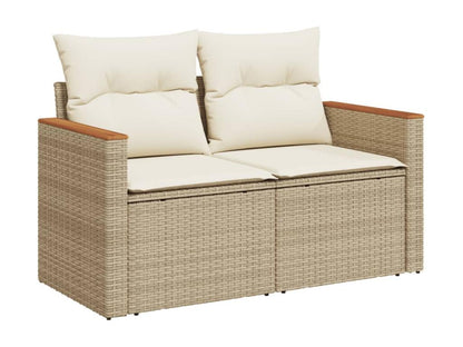 Salon de jardin avec coussins 5 pièces beige résine tressée GNSD88011