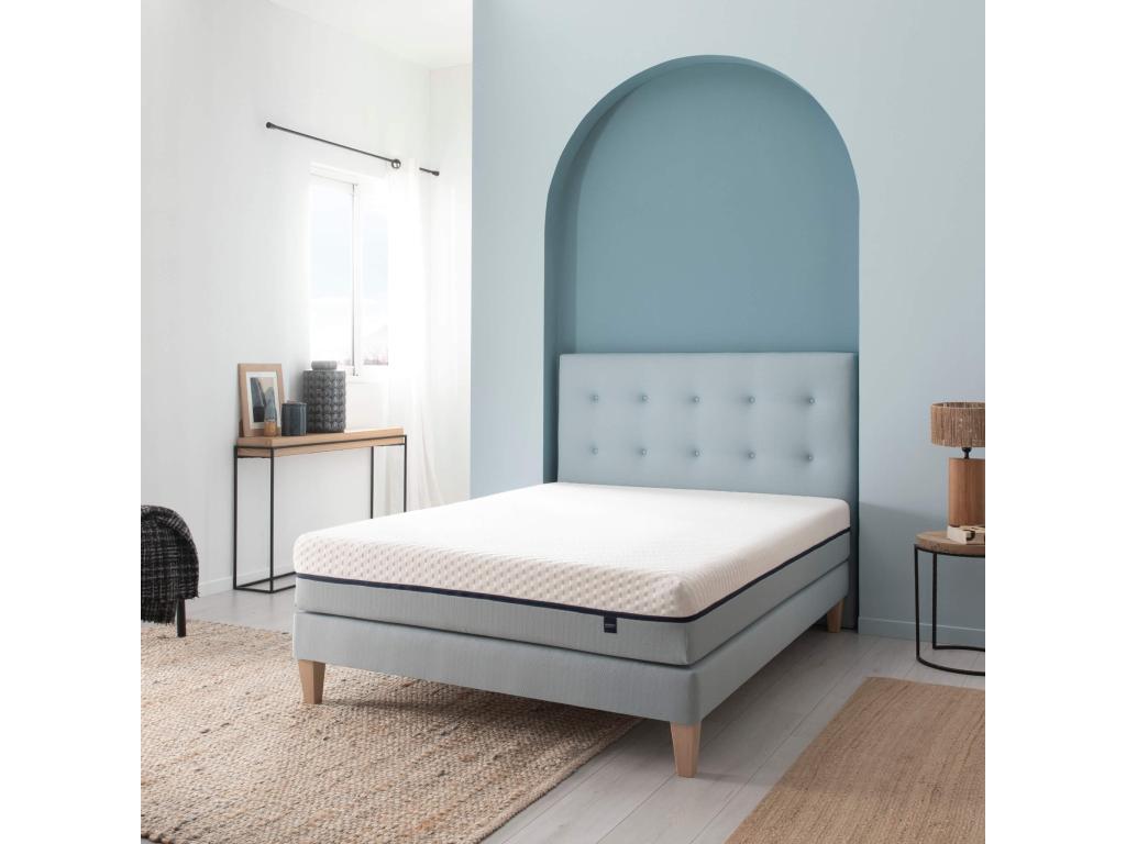 Sommier déco tapissier vert d'eau - Dekonao 160x210 EIZH94204