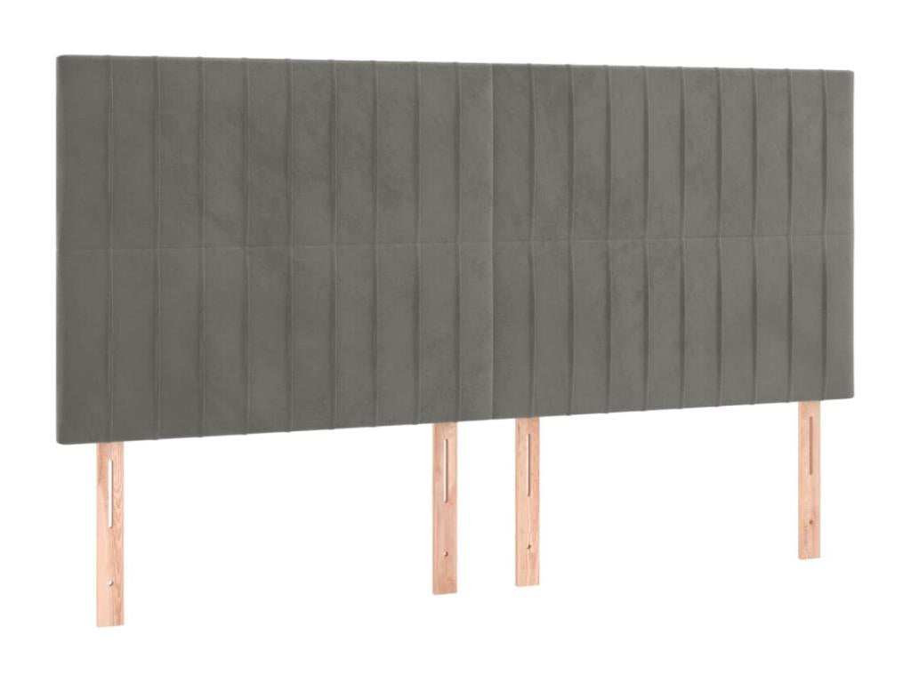 Tête de lit à LED Gris clair 200x5x118/128 cm Velours ZPIY41678