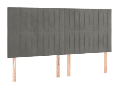 Tête de lit à LED Gris clair 200x5x118/128 cm Velours ZPIY41678
