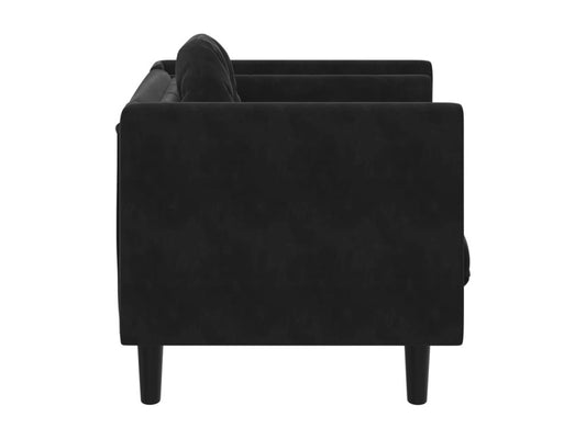 Fauteuil avec coussin noir velours PGOX35954