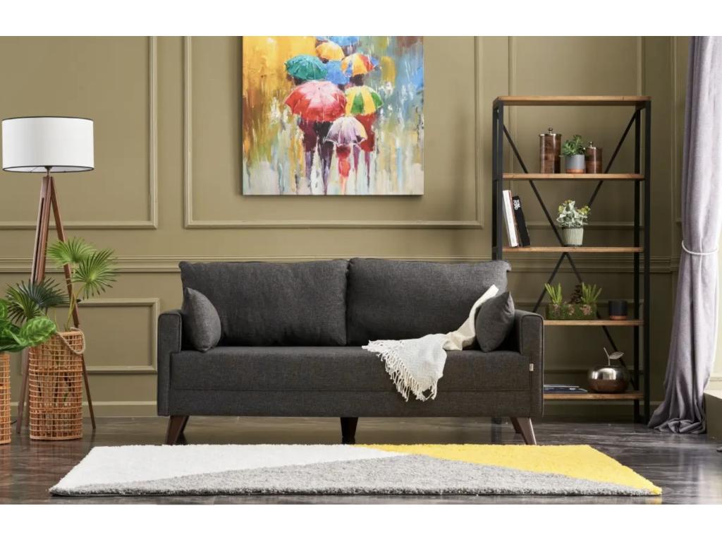 Petite canapé 2 places tissu gris foncé Nobellea 177cm IAIJ96380