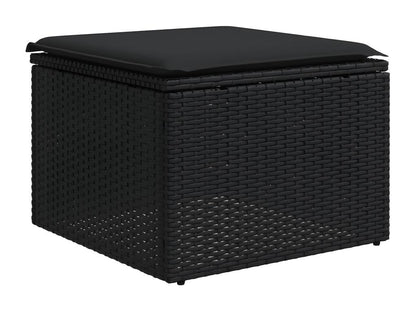 Salon de jardin 7 pcs avec coussins noir résine tressée EXYF30176