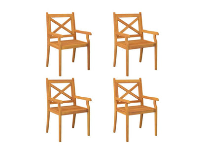 Chaises à dîner d'extérieur 4 pcs Bois d'Nobellea massif JMIA54965