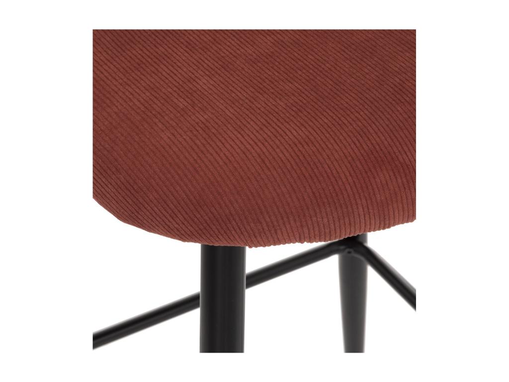 Tabouret Chaise de Bar en Velours côtelé Dekonao et pieds en métal Noir PIOD45493