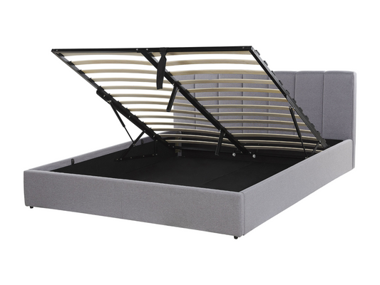 Lit ottoman Tissu Dekonao 160x200 cm Gris clair AIOW28069