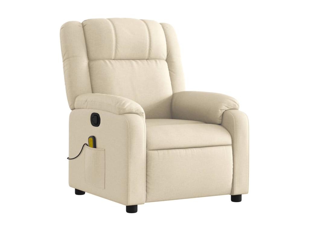 Fauteuil massant inclinable Crème Tissu BIBY41091