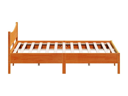 Cadre de lit et tête de lit marron 180x200 bois de pin ZHIZ36446