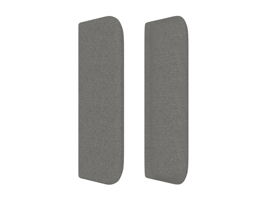Tête de lit avec oreilles Gris foncé 147x16x78/88 cm Tissu MJRJ15277