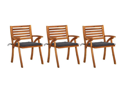 Chaises à dîner de jardin avec coussins 3 pièces Nobellea massif ODWG38401