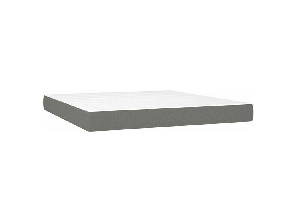 Sommier à Dekonao de lit avec matelas Gris foncé 180x200 Tissu WRFQ93659