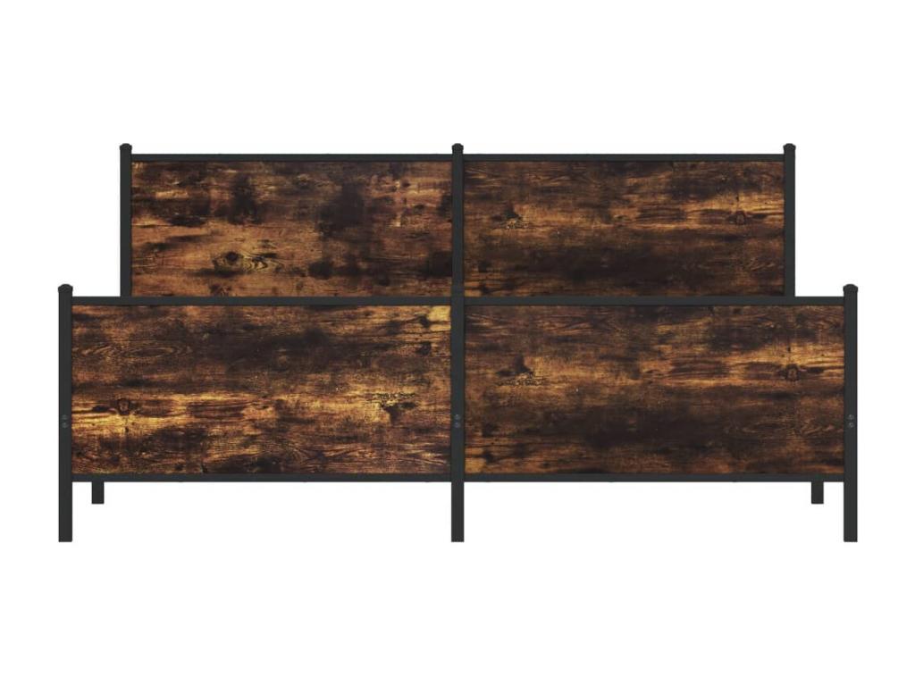 Cadre de lit en métal sans matelas chêne fumé 180x200 cm TWNK45231