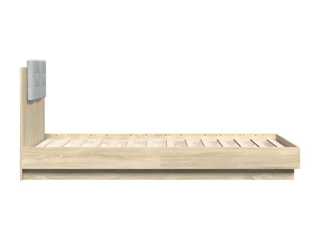 Cadre de lit avec LED sans matelas chêne Dekonao 75x190 cm NAIW51732