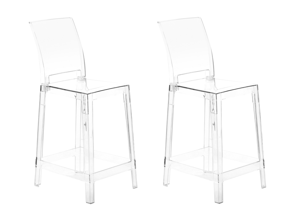 Lot de 2 chaises de bar Dekonao Transparent NANS39274