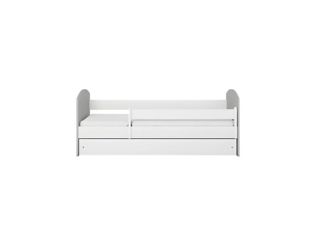 Lit classique 2 mix gris avec tiroir sans matelas 180/80 EGEP19969