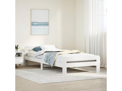 Cadre de lit sans matelas blanc 75x190 cm bois de pin massif SVEB76381