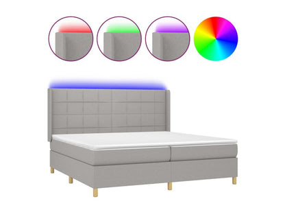 Sommier à Dekonao de lit matelas LED Gris clair 200x200 Tissu EDBB59203