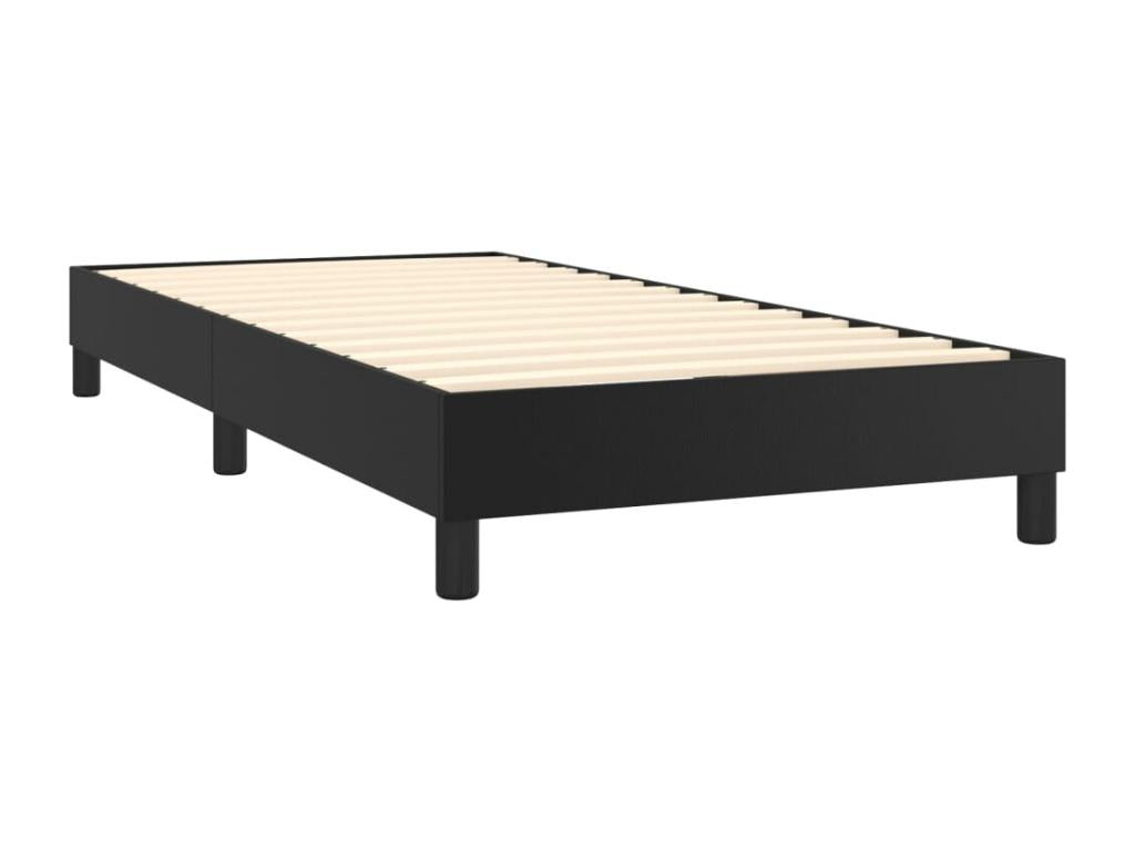 Sommier tapissier avec matelas et LED Noir 80x200 cm Similicuir DHDQ83472