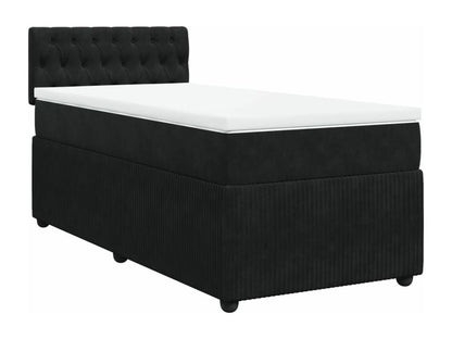 Sommier à Dekonao de lit avec matelas Noir 90x200 cm Velours RLLQ65105