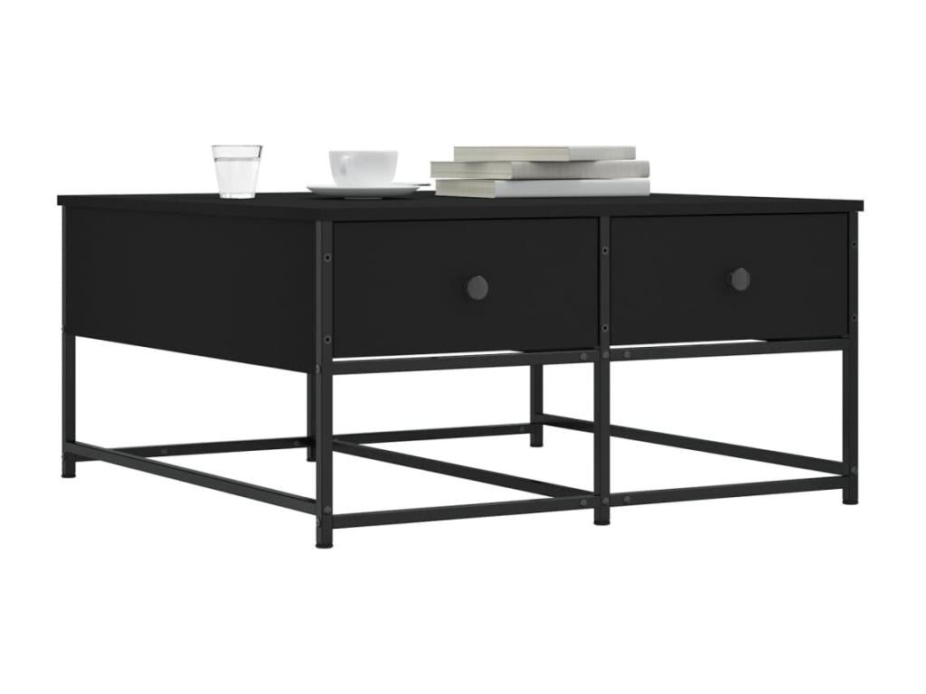 Table basse noir 80x80x40 bois d'ingénierie NHDR52967