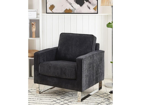 Fauteuil Nobellea Velours côtelé Noir RFPG56354