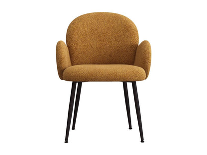 Dekonao-Chaise en tissu bouclé Ocre et pieds métal noir x2  EWRJ47345