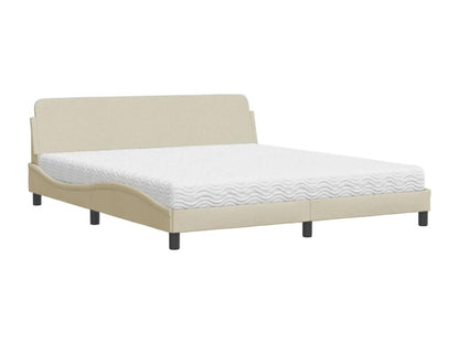 Lit avec matelas crème 180x200 cm tissu JKPR72272